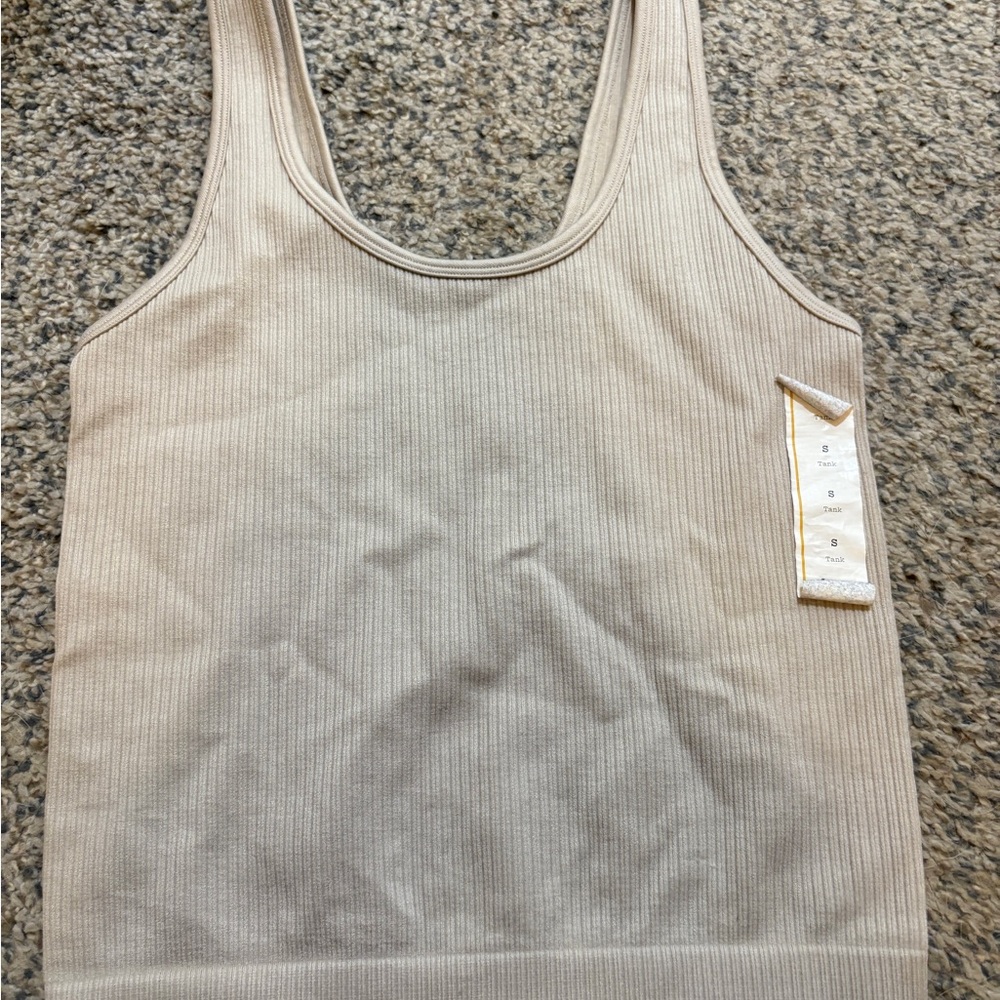 a new day Light Beige Ribbed Tank Top